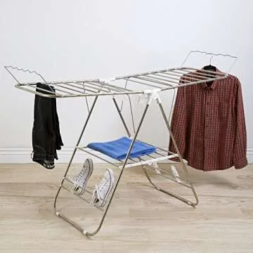 Clothes Drying Rack - Folding Indoor or Outdoor Portable Dryer for Clothing and Towels - Collapsible...