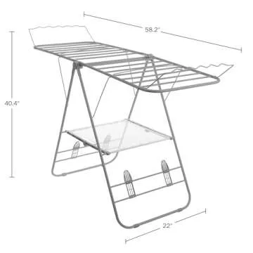 Clothes Drying Rack - Folding Indoor or Outdoor Portable Dryer for Clothing and Towels - Collapsible Laundry Clothes Stand by Everyday Home (Silver)