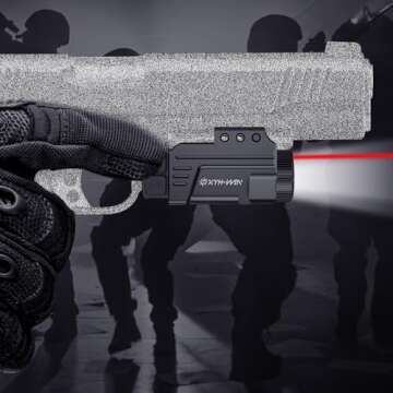 600 Lumens Taurus G2c G3C Pistol Red Laser Light Combo, Aluminium Tactical Flashlight and Red Laser Sight with Strobe Function for Glock, Sig P320, Beretta 90two, S&W 99 and S&W TSW