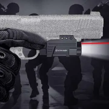 600 Lumens Taurus G2c G3C Pistol Red Laser Light Combo, Aluminium Tactical Flashlight and Red Laser Sight with Strobe Function for Glock, Sig P320, Beretta 90two, S&W 99 and S&W TSW