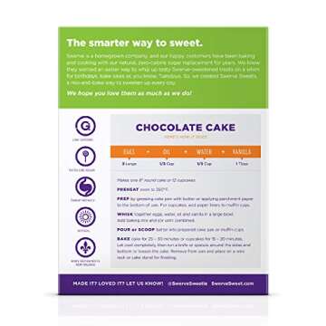 Swerve Sweets Chocolate and Yellow Cake Baking Mix Variety Pack - Keto Friendly, Low Carb, Gluten Free, Easy to Make and Just 3g Net Carbs, 2 Pack