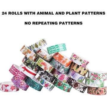 Mooker Washi Tape Set of 48 Rolls,Decorative Washi Masking Tape Set for DIY Crafts and Gift Wrapping