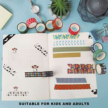 Mooker Washi Tape Set of 48 Rolls,Decorative Washi Masking Tape Set for DIY Crafts and Gift Wrapping