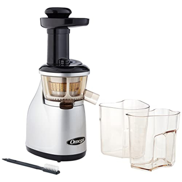 Omega Vertical Low Speed Juicer, 150-Watt, Silver