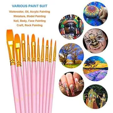 BOSOBO 20 Pcs Round Pointed Tip Paint Brushes Set