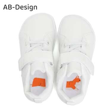 WateLves Toddler Little Kid Wide Barefoot The First Walking Shoes Girls Boys Leather Uniform Dress Shoes Lightweight Splay Naturally Minimalist Sneakers (White, 30)