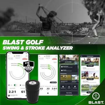 Blast Golf Swing & Stroke Analyzer - Lower Your Scores from tee to Green - Real-time Feedback, Swing Metrics, Video Capture Highlights, Track Performance (gen3 Sensor)