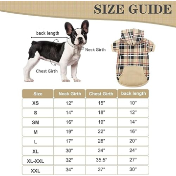 EXPAWLORER Plaid Dog Hoodie Warm British Style Sweater