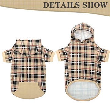 EXPAWLORER Plaid Dog Hoodie Warm British Style Sweater
