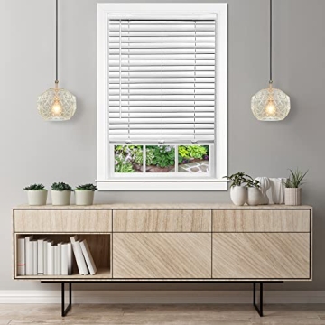 Achim Home Decor Cordless Room Darkening Venetian Blinds - 35 Inch x 64 Inch, White - Stylish, Durab...