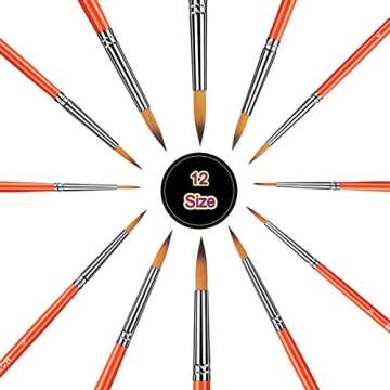 Watercolor Paint Brushes Set - 12Pcs for Artists & Enthusiasts