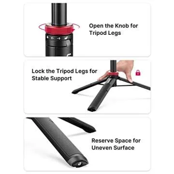 57in Extendable Selfie Tripod for Action Cameras