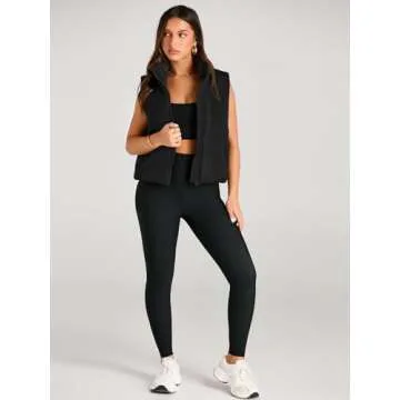 AUTOMET Women Sleeveless Winter Puffer Vest with Pockets