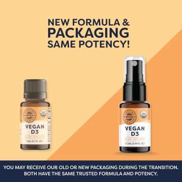 Vimergy Vegan D3 – Supports Bone Health* – Benefits Immune Function* – USDA Certified Organic,...