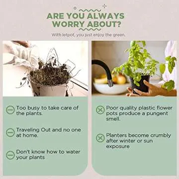 LETPOT Self Watering Planter, 21 Days Watering Free, Hanging Planter for Indoor and Outdoor, Planter Box for Strawberry, Flower Pot for Herb, Tomato, Wall Planter, White, Durable Resin (2-Unit Pot)