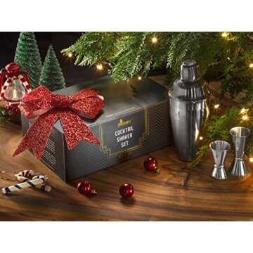 ROCKSLY Mixology Bartender Kit and Cocktail Shaker Set for Drink Mixing | Mixology Set with 10 Bar Set Tools and Bamboo Stand Makes It The Perfect Home Cocktail Kit | Complete Bartender Kit (Silver)