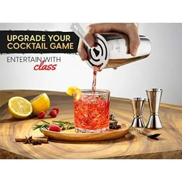 ROCKSLY Mixology Bartender Kit with Bamboo Stand