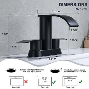 Ultimate Unicorn Waterfall Bathroom Sink Faucet Matte Black