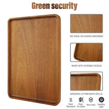 Large Acacia Wood Serving Trays for Elegant Entertaining