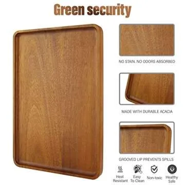 Large Acacia Wood Serving Trays for Elegant Entertaining