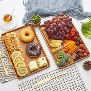 Large Acacia Wood Serving Trays for Elegant Entertaining