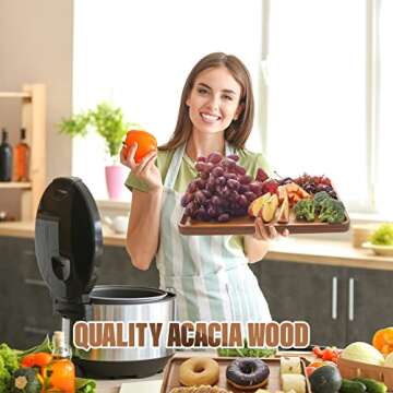 Large Acacia Wood Serving Trays for Elegant Entertaining