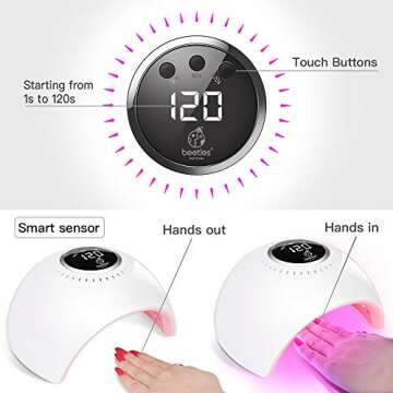 Beetles Gel Nail Polish LED Nail Lamp - 84W Nail Dryer Curing Nail Polish Gel Set/Base Gel/Top Coat/Poly Nail Gel Extension for Professional Gel Manicure Kit Nail Art Design Salon DIY at Home