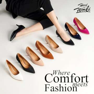 Heel The World Black Pumps, Black Kitten Heels for Women, Black Heels, Closed Toe Heels, Size 9.5