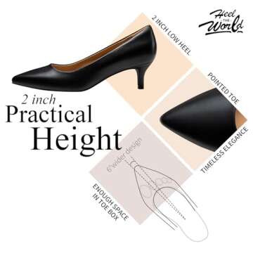 Heel The World Black Pumps, Black Kitten Heels for Women, Black Heels, Closed Toe Heels, Size 9.5