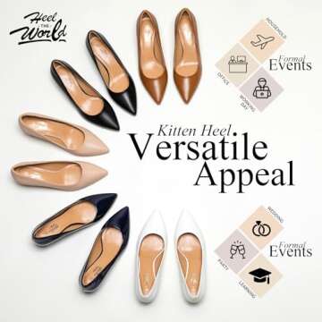 Heel The World Black Pumps, Black Kitten Heels for Women, Black Heels, Closed Toe Heels, Size 9.5