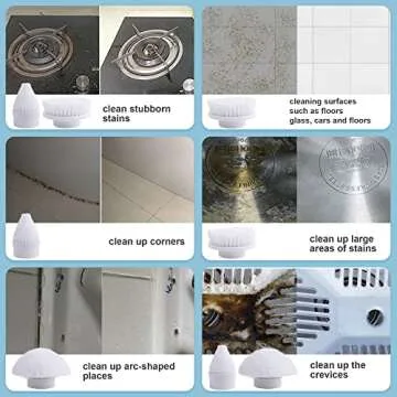 SZFIXEZ Electric Spin Scrubber, Electric Cleaning Brush Scrubber for Bathroom Electric Spin Cleaner with 4 Replaceable Shower Cleaning Brush Heads for Wall, Tile Floor, Bathtub, Toilet, Window