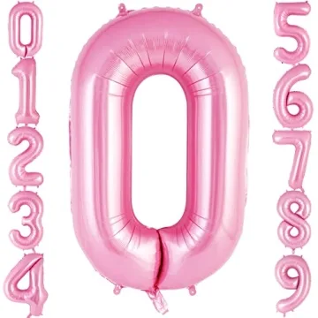 Pink Number 0 Balloon – Oversized 40 Inch Foil Birthday Balloon