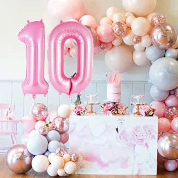 40-Inch Pink Number 0 Balloon for Celebrations