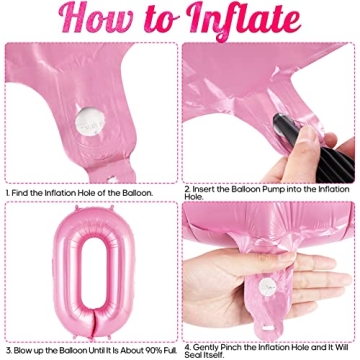 40-Inch Pink Number 0 Balloon for Celebrations