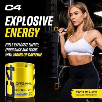 Cellucor C4 Original Pre Workout Powder ICY Blue Razz - Vitamin C for Immune Support - Sugar Free Preworkout Energy for Men & Women - 150mg Caffeine Plus Beta Alanine Plus Creatine - 30 Servings