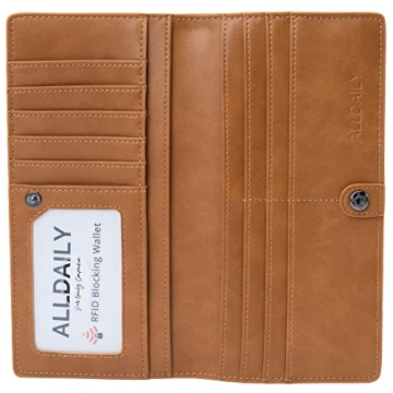 Ultra Slim Vegan Leather Women's Wallet with RFID Blocking - Stylish & Secure