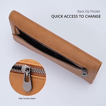 Slim Vegan Leather Women's Wallet RFID Blocking Secure