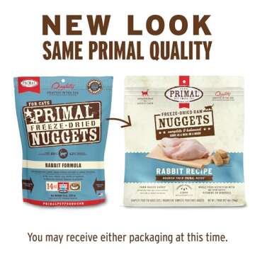 Primal Freeze Dried Raw Cat Food Nuggets Rabbit, Complete & Balanced Meal or Topper, Premium, Health...