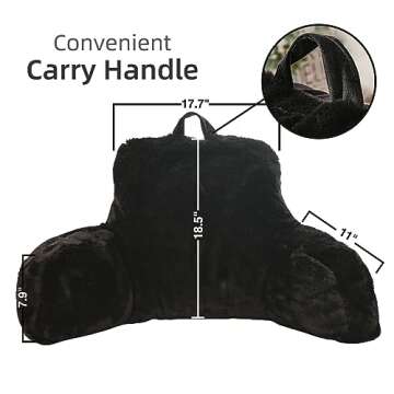 A Nice Night Faux Fur Reading Pillow Bed Wedge Large for Adults and Children