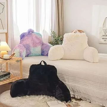 A Nice Night Faux Fur Reading Pillow for Comfort and Support