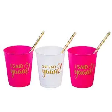 Bachelorette Party Cups 13 She said yaaas Cups 2 I Said yaaas Cups 15 Count, 16 Oz. | Engagement Par...