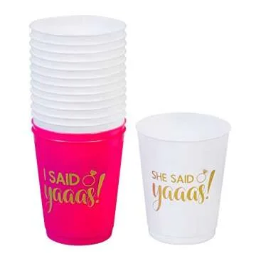 Bachelorette Party Cups 13 She said yaaas Cups 2 I Said yaaas Cups 15 Count, 16 Oz. | Engagement Party Decoration Bride to Be Gift