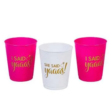 Bachelorette Party Cups 13 She said yaaas Cups 2 I Said yaaas Cups 15 Count, 16 Oz. | Engagement Party Decoration Bride to Be Gift