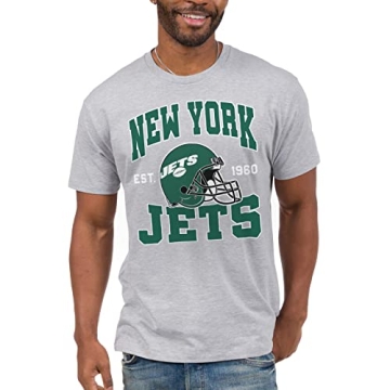 Junk Food Clothing x NFL - New York Jets - Team Helmet - Unisex Adult Short Sleeve Fan T-Shirt for M...