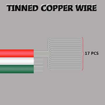 AOTOINK 100ft Extension Cable 3 Pin Wire Cord 30M 22AWG Hookup Electrical 3 Color Wire Stranded Tinned Copper Cord for Led Strips WS2812B WS2811 Dream RGB Color 3528 5050,12/24V DC LEDs RGB Lighting