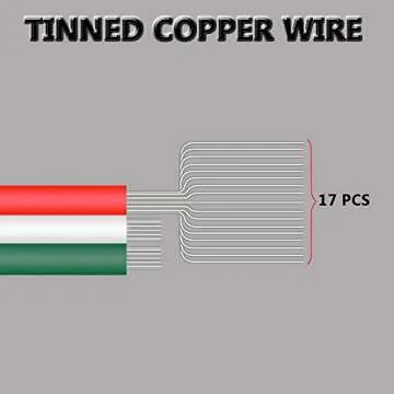 AOTOINK 100ft Extension Cable 3 Pin Wire Cord 30M 22AWG Hookup Electrical 3 Color Wire Stranded Tinned Copper Cord for Led Strips WS2812B WS2811 Dream RGB Color 3528 5050,12/24V DC LEDs RGB Lighting