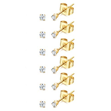 ORAZIO Tiny 2mm Stainless Steel Stud Earrings for Men & Women