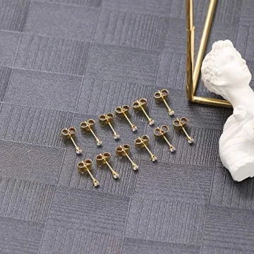 ORAZIO Tiny 2mm Stainless Steel Stud Earrings for Men & Women