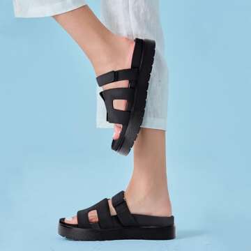 Junayuan Women's Platform Slide Sandals - Stylish Comfort for Summer