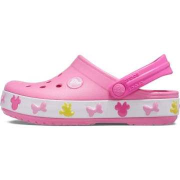 Crocs Kids' Mickey Mouse Light Up Clog | Disney Light Up Shoes, Pink Lemonade/White, 9 Toddler